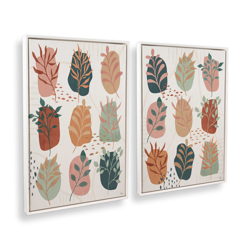 Ensemble de 2 feuilles murmurantes, Cadre flottant blanc opaque, H 31 po x l 42 po