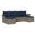 Structure grise / coussin bleu marine est en rupture de stock