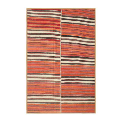 Tapis orange rayé Jessia
