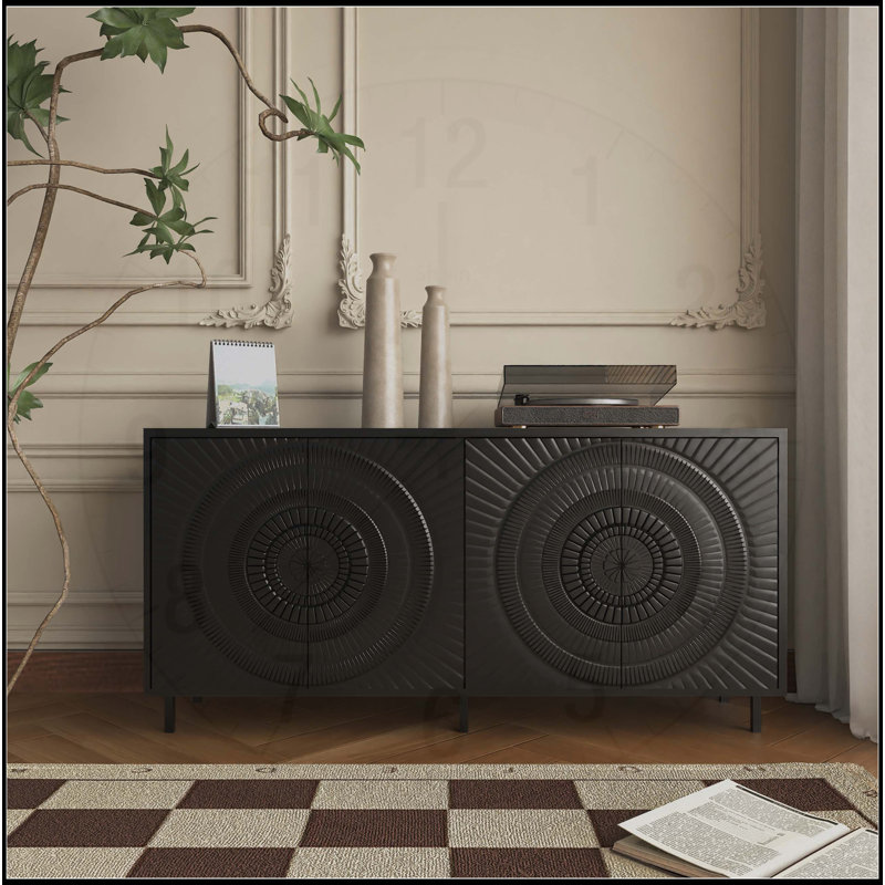 Buffet moderne en bois avec beaucoup de rangement pour la salle à manger, le salon et la cuisine