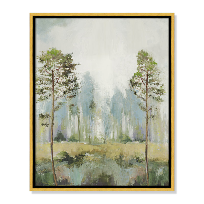 Tall Green Trees II by Allison Pearce, 21.5" H x 17.5" W, Gold