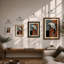 Leaping Dolphin Mid-Century - Framed Print-1234281592-1234281543