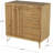Cole And Grey Wooden Ribbed 1 Door And 3 Drawers Room Cabinet With Gold Metal Handles