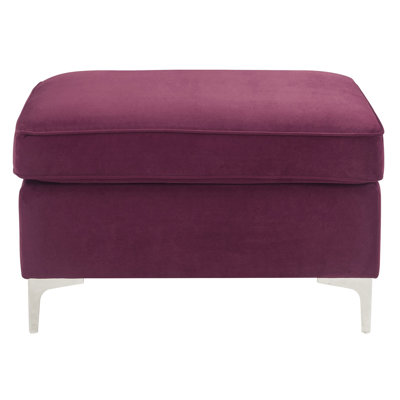 Burgundy Rectangle Ottoman