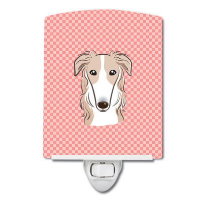 Checkerboard Wirehaired Dachshund Ceramic Night Light