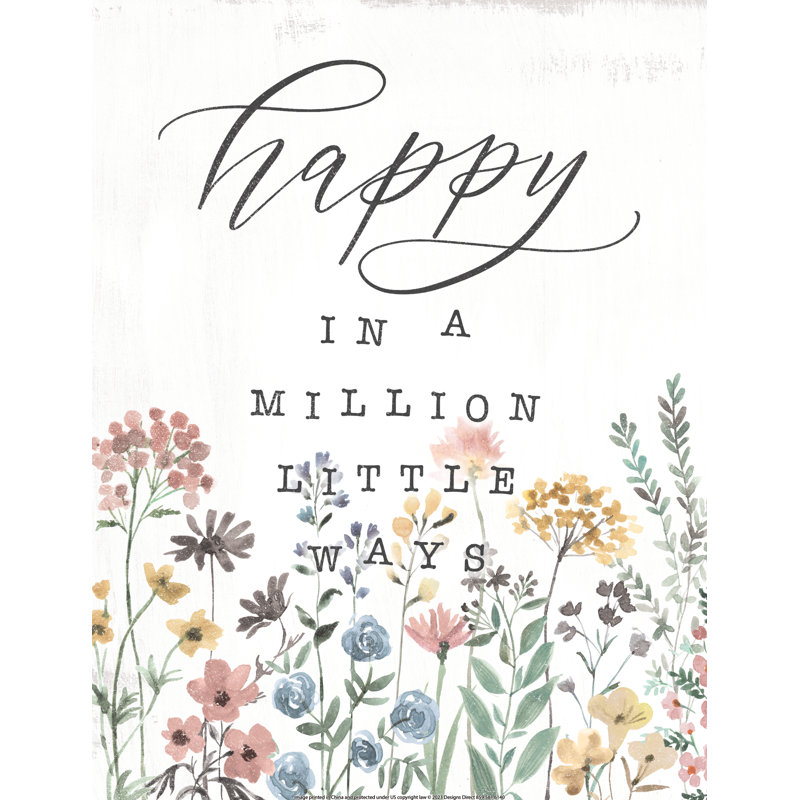 «Jaderrick Happy In A Little Million Ways on Canvas», art textuel, H 16 po x l 12 po