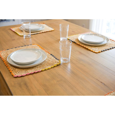 Jute No Pattern Square Placemat