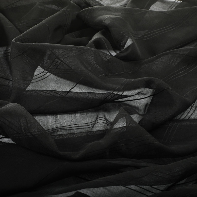 Antonietti Semi Sheer Curtain Pair, Black