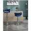 Ensemble de tabourets de bar 2 pièces, avec repose-pieds chromés et velours à hauteur ajustable avec tabouret de bar minimaliste chromé-1112000243