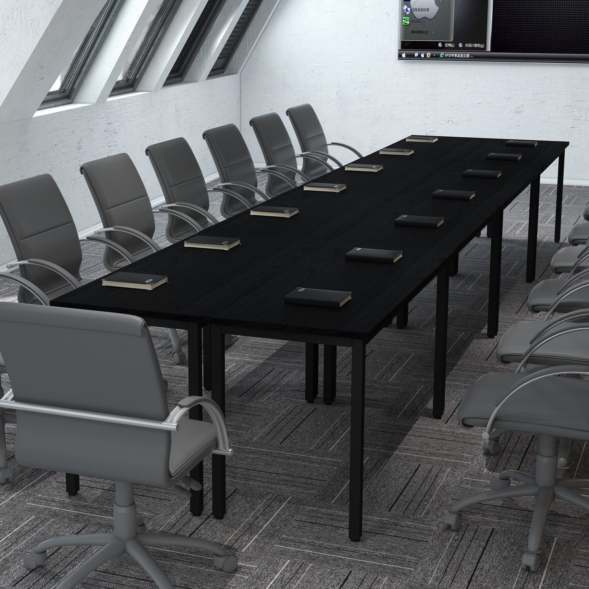 Wade Logan Pivit 16FT Modular Rectangular Conference Table, Modern ...
