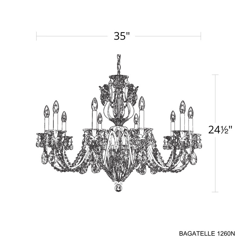 Bagatelle 13 - Light Glass Chandelier, Heirloom Gold, Spectra 