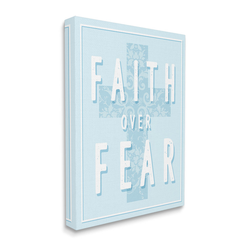 «Blue Faith Over Fear», art mural sur toile par Lil 'Rue, H 48 po x l 36 po