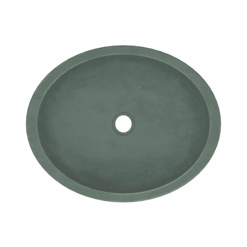 Tolosa Stone Handmade Oval Drop-in Bathroom Sink, Forest