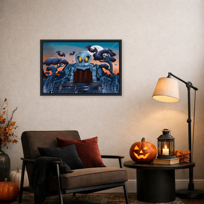 «Moonlit Skull Gate» par Nicholas, reproduction d'art sur toile encadrée