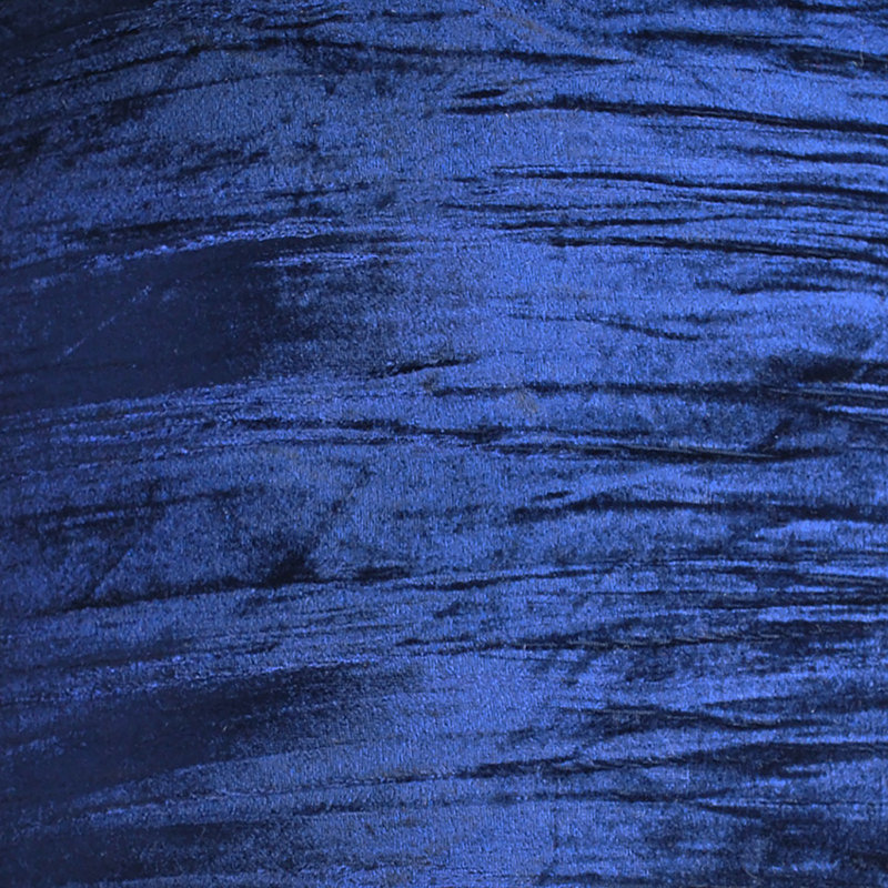 20cm H Velvet Drum Pendant Shade, Navy