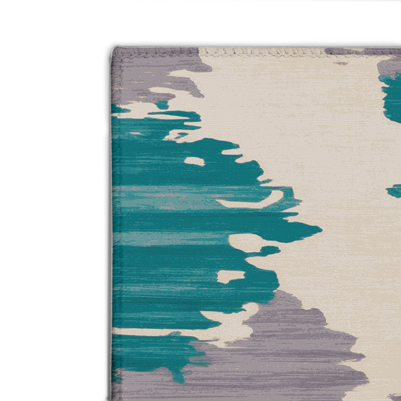 Tapis intérieur et extérieur beige Watercolor, Rectangle 4pi x 6 pi