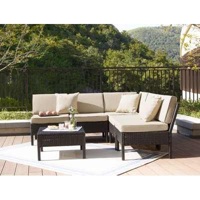 Hahira 5 - Person Modular Patio Conversation Set with Cushions
