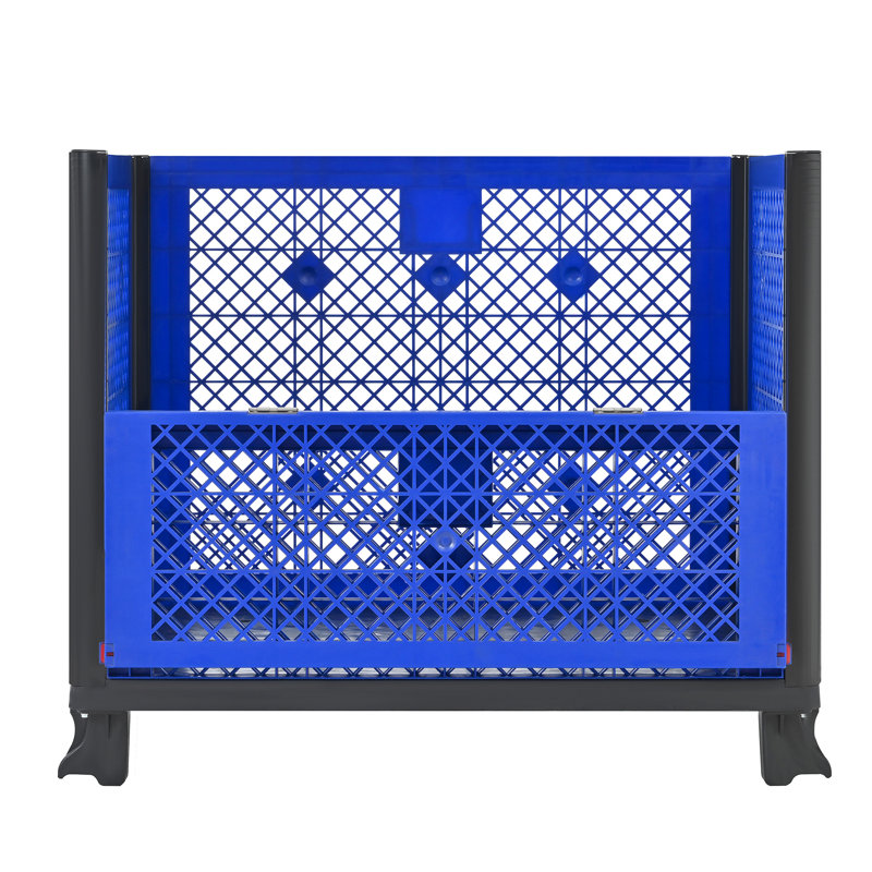 Contenant en vrac bleu avec parois en maille Polypropylène haute densité capacité de 600 lb 4 pieds empilables - accès Way et rouille des odeurs