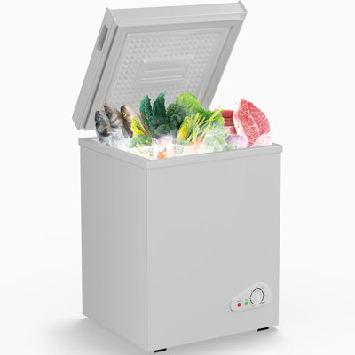 5.0 Cu Ft Compact Chest Freezer, Garage Ready Deep Freezer with 7 Level Adjustable Thermostat