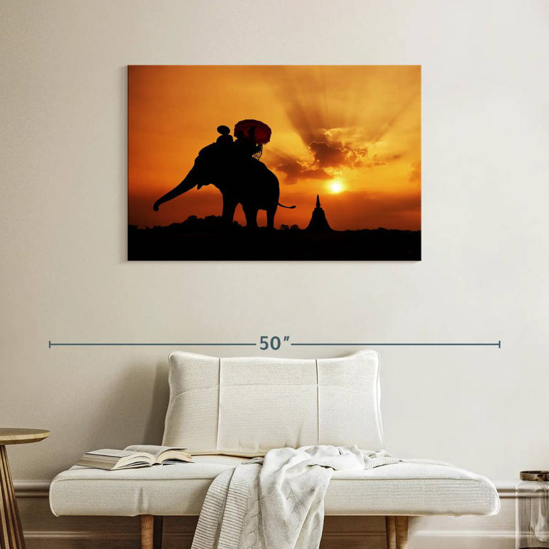 Silhouette d'un éléphant Brampt, H 26 po x l 39 po