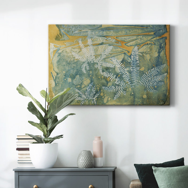 Fougères flottantes - Toile tendue avec châssis, H 12 po x l 18 po