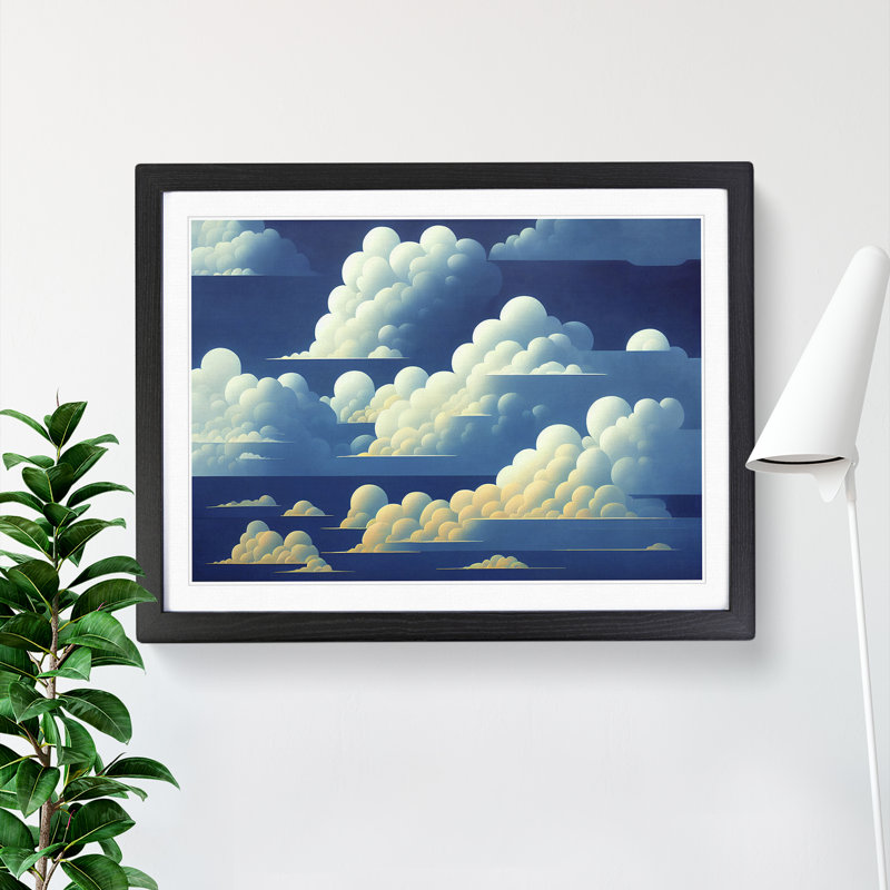 Desirable Clouds - Single Picture Frame Print, Black, 46cm H x 64cm W