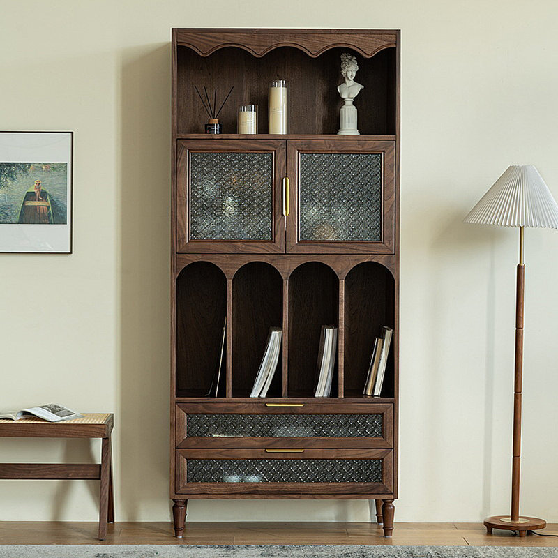 Vitrine de rangement moderne avec bibliothèque minimaliste