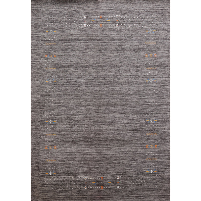 Tapis oriental fait à la main gris Gabbeh 6 x 8