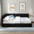 Upholstered Daybed With Comfortable Backrest And Armrests, Vertical Striped Design-416644168