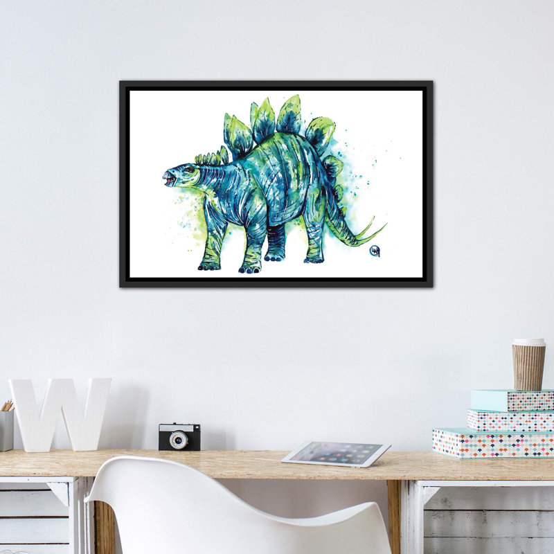 «Spike Tail the Stegosaurus» par Lisa Whitehouse - impression d'art graphique, H 26 po x l 40 po x 1,5 po, Pas de tapis