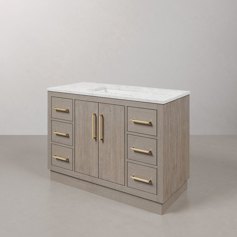 Hugo 48'' W Single Vanity, Satin Gold