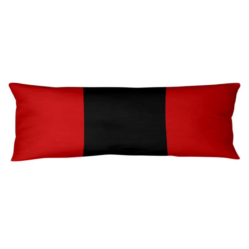 Stripes Medium Polyester/Polyfill Body Pillow, Red/Black/Red, Acton