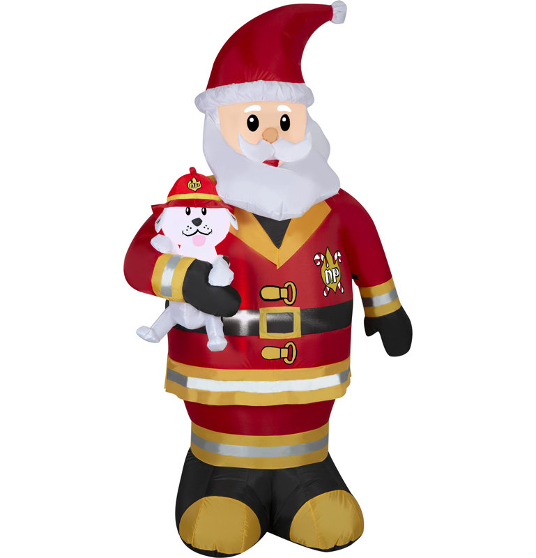 Style de vie du père Noël pompier Airblown, grand
