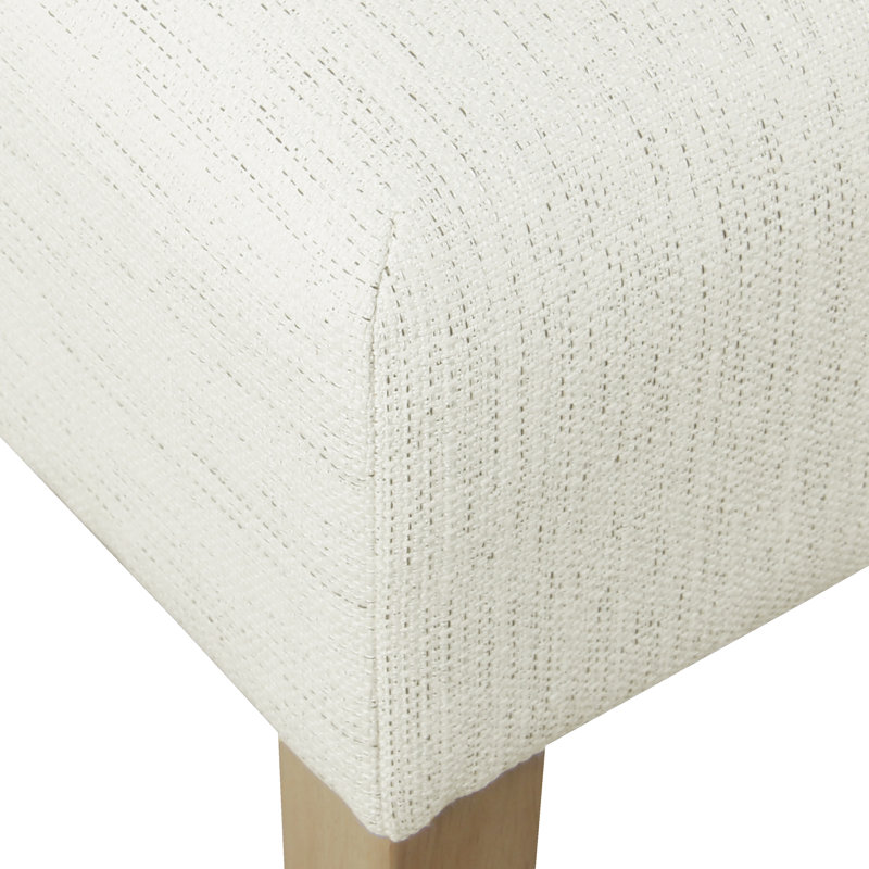 Alexandrah Stain-Resistant Cream Square Coffee Table Ottoman