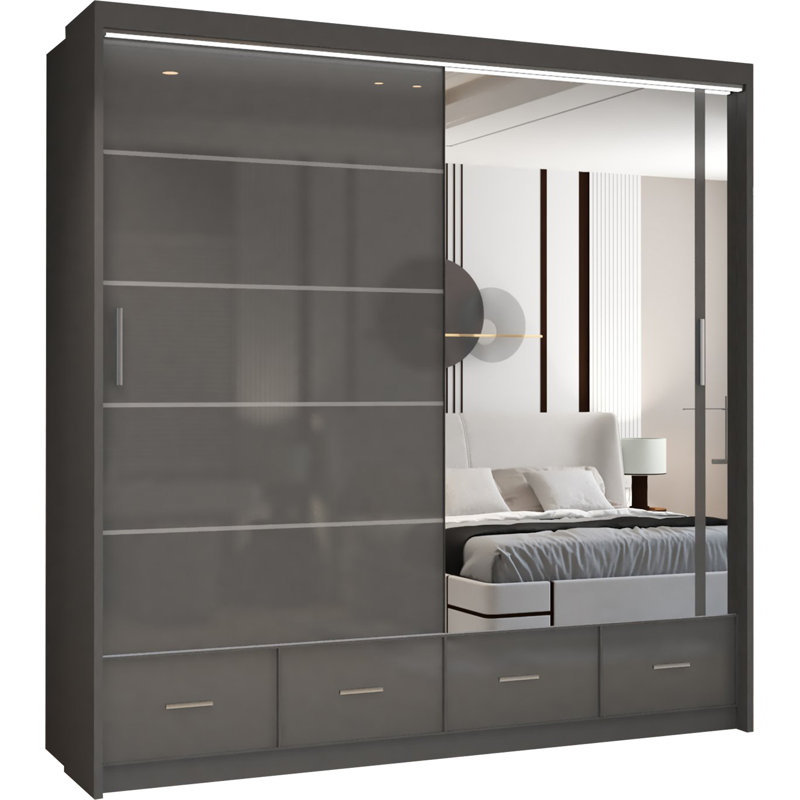 Desilets 2 Door Wardrobe, 220 cm H x 66 cm W x 150 cm D, White