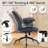 Retro Faux Leather Mid-Back Office Chair with Wheels, Wide Padded Seat, Lumbar Support and 90°–120° Rocking-1351628713