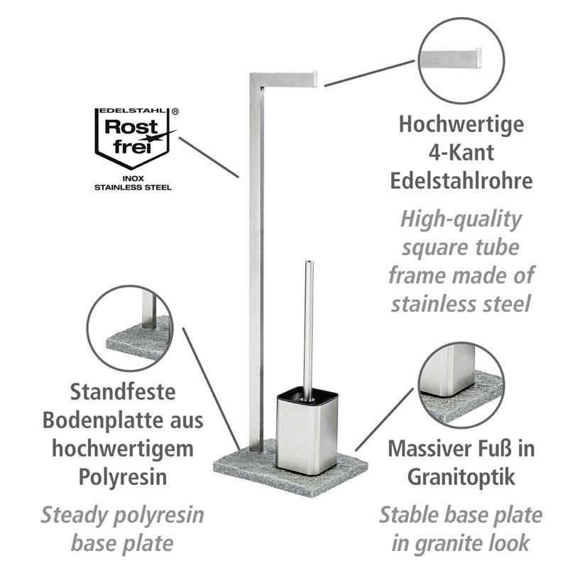 Bopp Freestanding Toilet Roll and Brush Holder