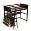Lit mezzanine simple avec tiroirs et bureau