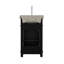 Lucia 20 po X P 16 po P 35 po Meuble-lavabo simple H avec finition noire et plateau en céramique blanche