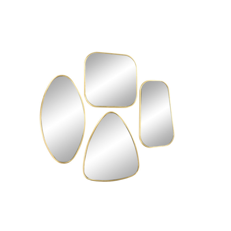 CosmoLiving Glamorous Gold Geometric Wall Mirror Set of 4