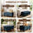 Rectangular Storage Ottoman Bench With Hinged Lid, Faux Leather Footrest For Living Room, Bedroom, Entryway, Dark Blue, 35"X23.5"X17.5"-487873014