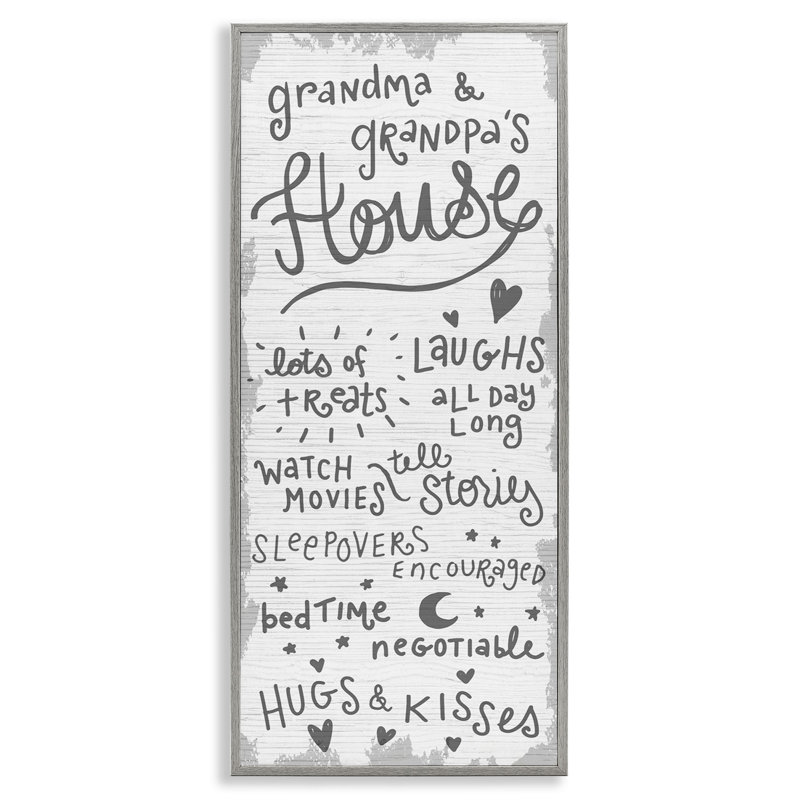 «Grandparents House Family Home Neutral Word Design», art textuel, H 30 po x l 13 po, Estampe numérique Farmhouse