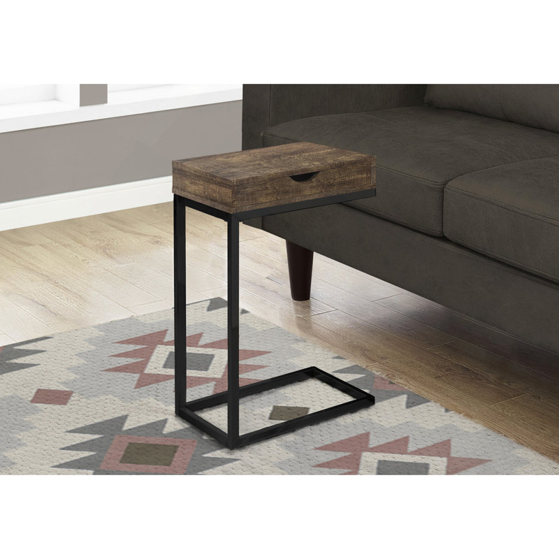 Table de bout Marybeth, Noir, H 24,5 po x l 15,75 po x P 10,25 po, Brun 1