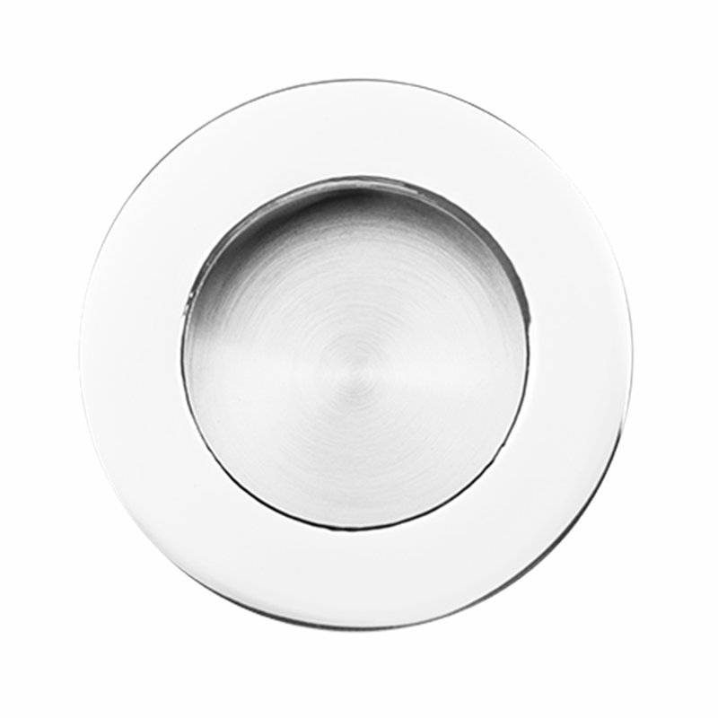 Plaque à tirer ronde, Acier inoxydable poli, H 2,56 po x l 2,56 po x P 0,43 po