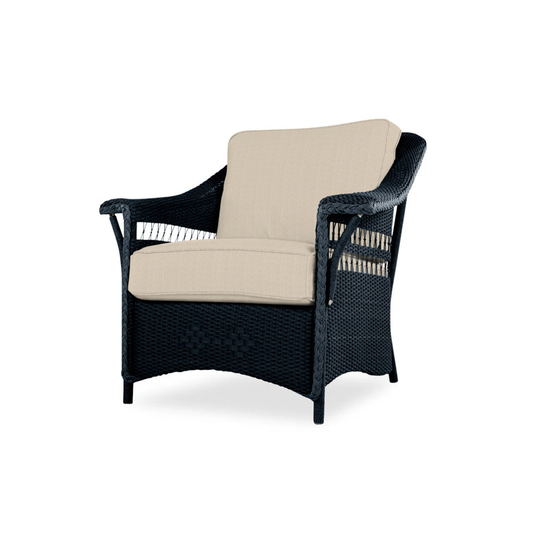 Nantucket Outdoor Lounge Chair, Sandberg Flax, Ebony