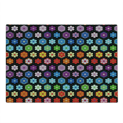 Ambesonne Flower Cutting Board Large Size Colorful Daisy Blooms Multicolor