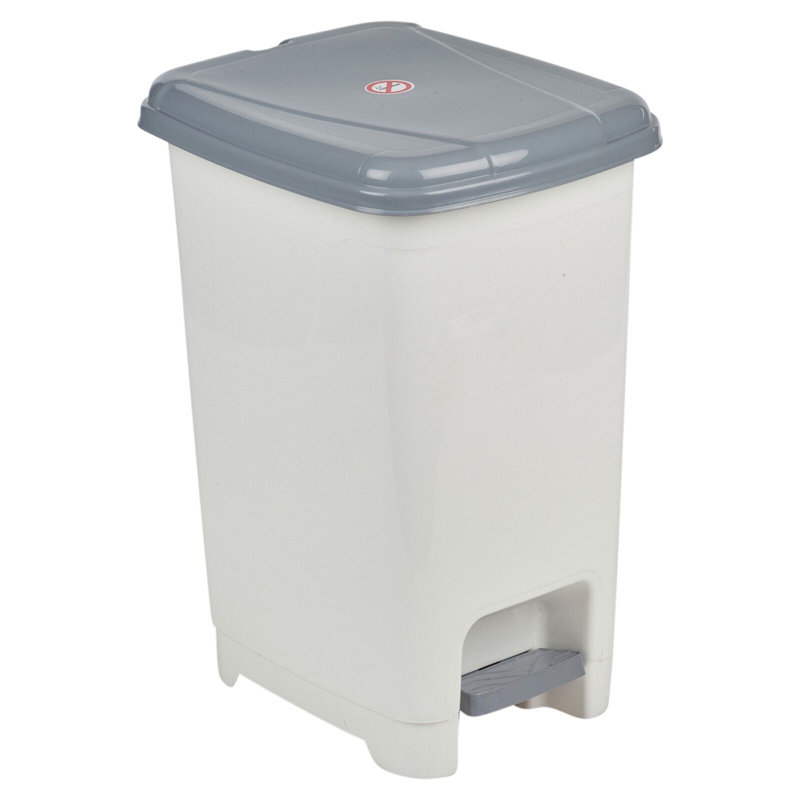 Esmerelda Step On Recycling Bin - 4.08 L, Light Grey/Beige
