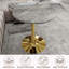 27.6" Round Marble-Effect Coffee Table with Dark Grey Textured Top and Gold Base