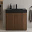 Meuble-lavabo 36 po avec lavabo à quartz noir, portes cannelées, fermeture en douceur