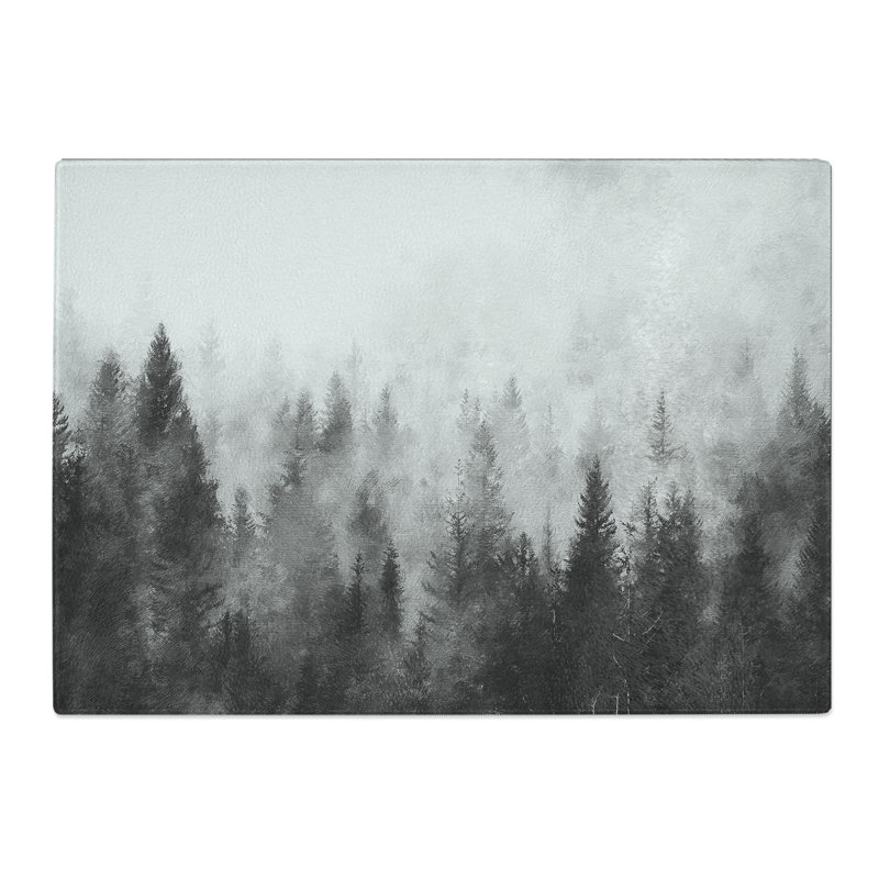 The Misty Forest Painting Chopping Board, 28.5cm W x 39cm L